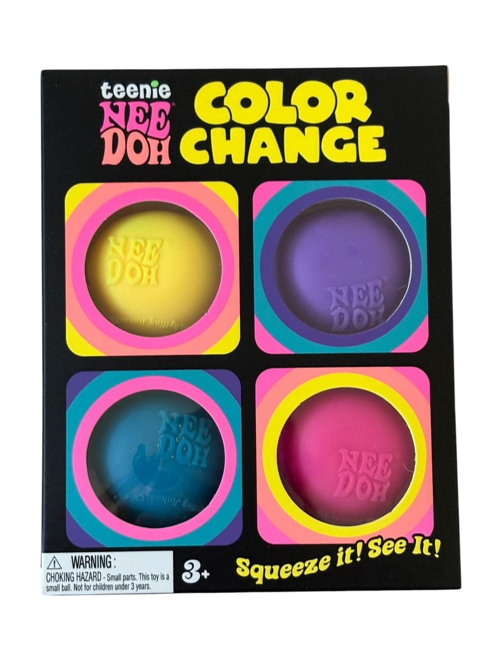 Needoh NEW NIB Authentic Teenie Color Change 4 Pack Sensory Fidget Squishy